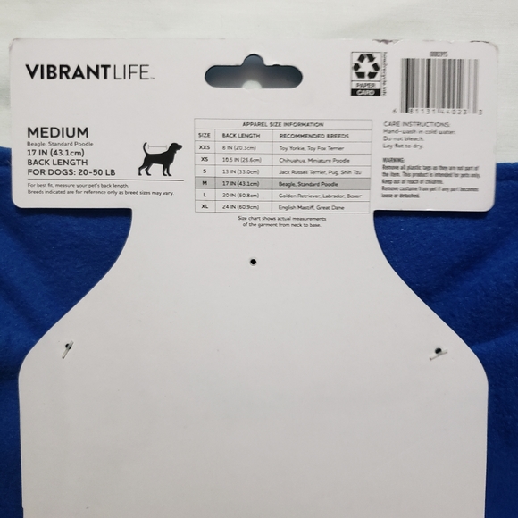 VibrantLife Dog Jacket - Medium, Blue. - Picture 3 of 4